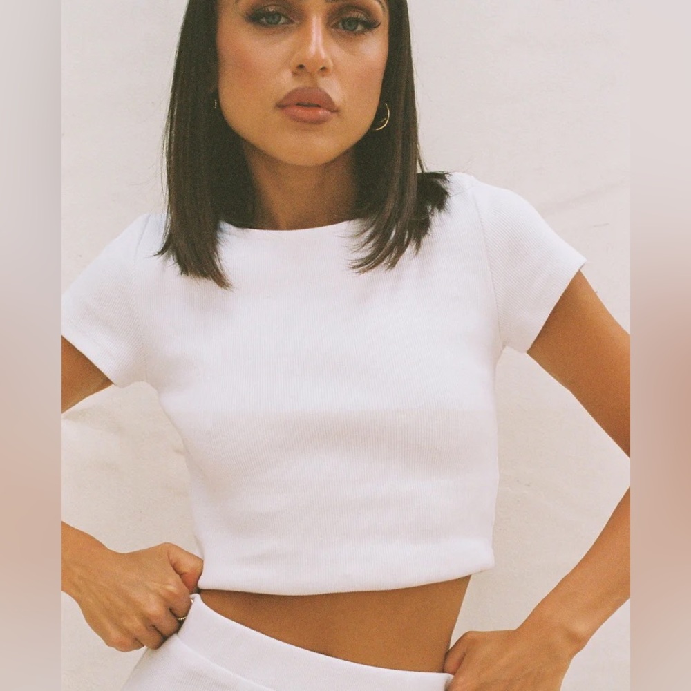 Princess Polly Classic Crop White Tee